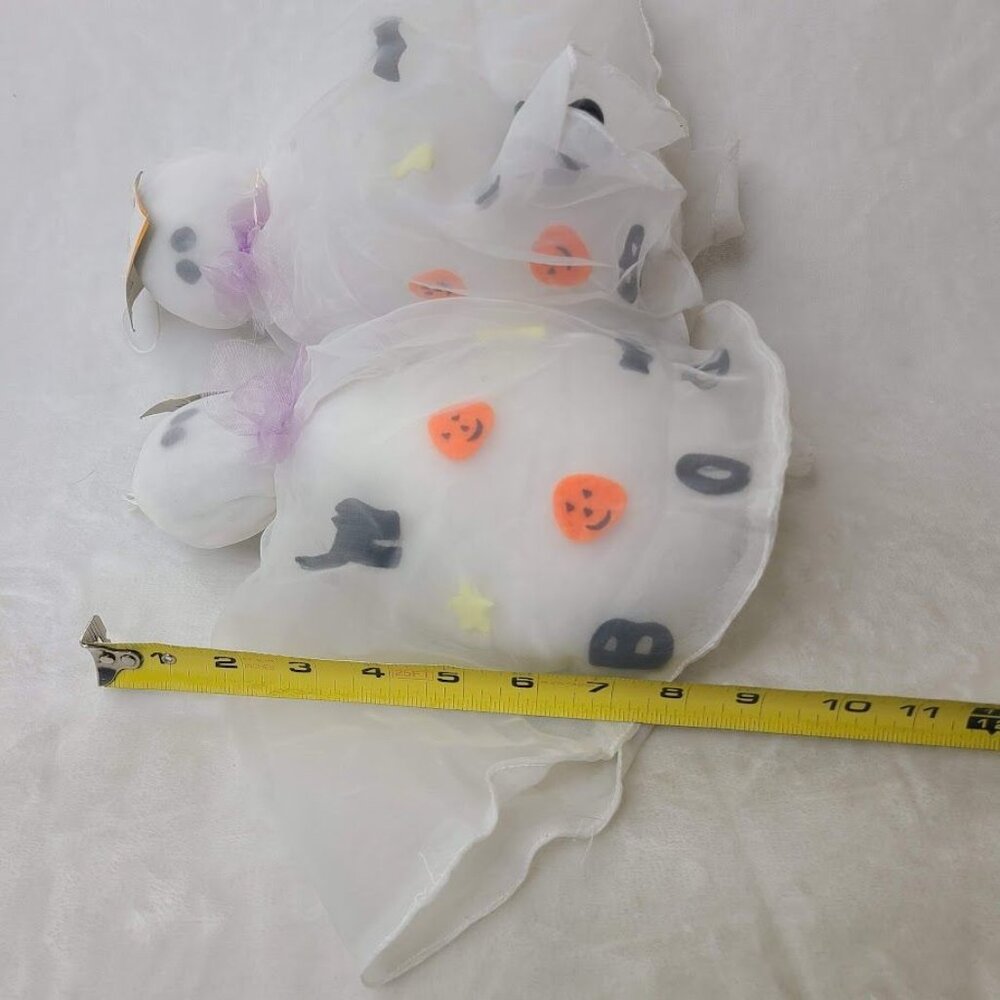 AMGLO Hanging Ghost Halloween Decoration Set of 2 White Tulle Bean Bag - Picture 8 of 8